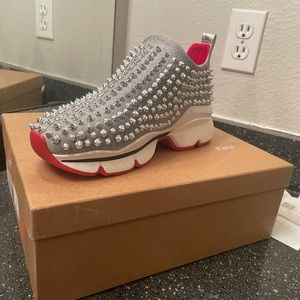 Christian Louboutin spike scoks gray